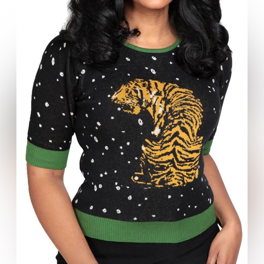 Collectif Chrissie 50s Tiger Pullover Sweater